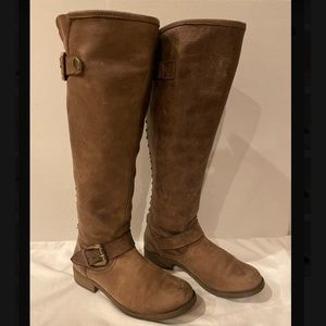 Steve Madden Lynxx Leather Brown Riding Boots